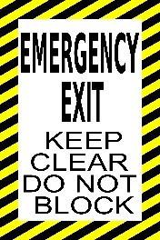 Mighty Line Emergency Exit Keep Clear Do Not Block Floor Sign
