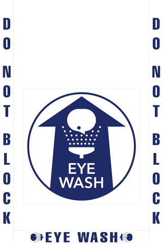 Mighty Line Do Not Block Eye Wash Station OSHA Compliance Floor Sign Kit