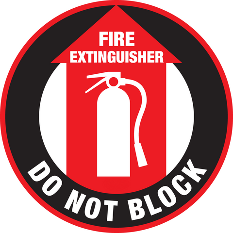Mighty Line Fire Extinguisher Do Not Block Floor Sign