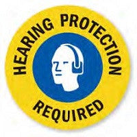 Mighty Line Hearing Protection Required Floor Sign (Multi-Color)