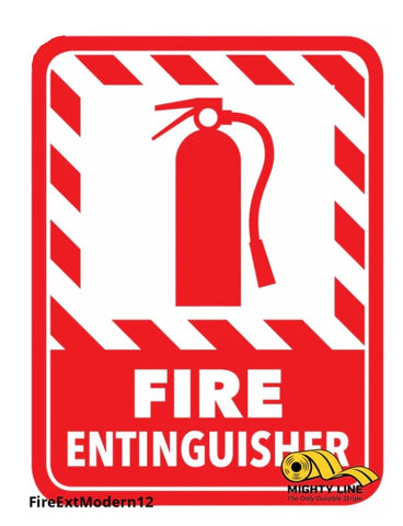 Mighty Line Fire Extinguisher Modern Floor Sign