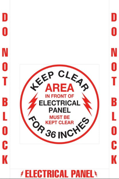 Mighty Line Do Not Block Electrical Panel OSHA Compliance Floor Sign Kit