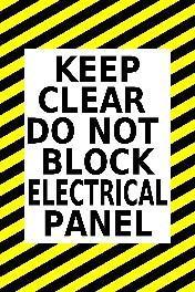 Mighty Line Keep Clear Do Not Block Electrical Panel Floor Sign