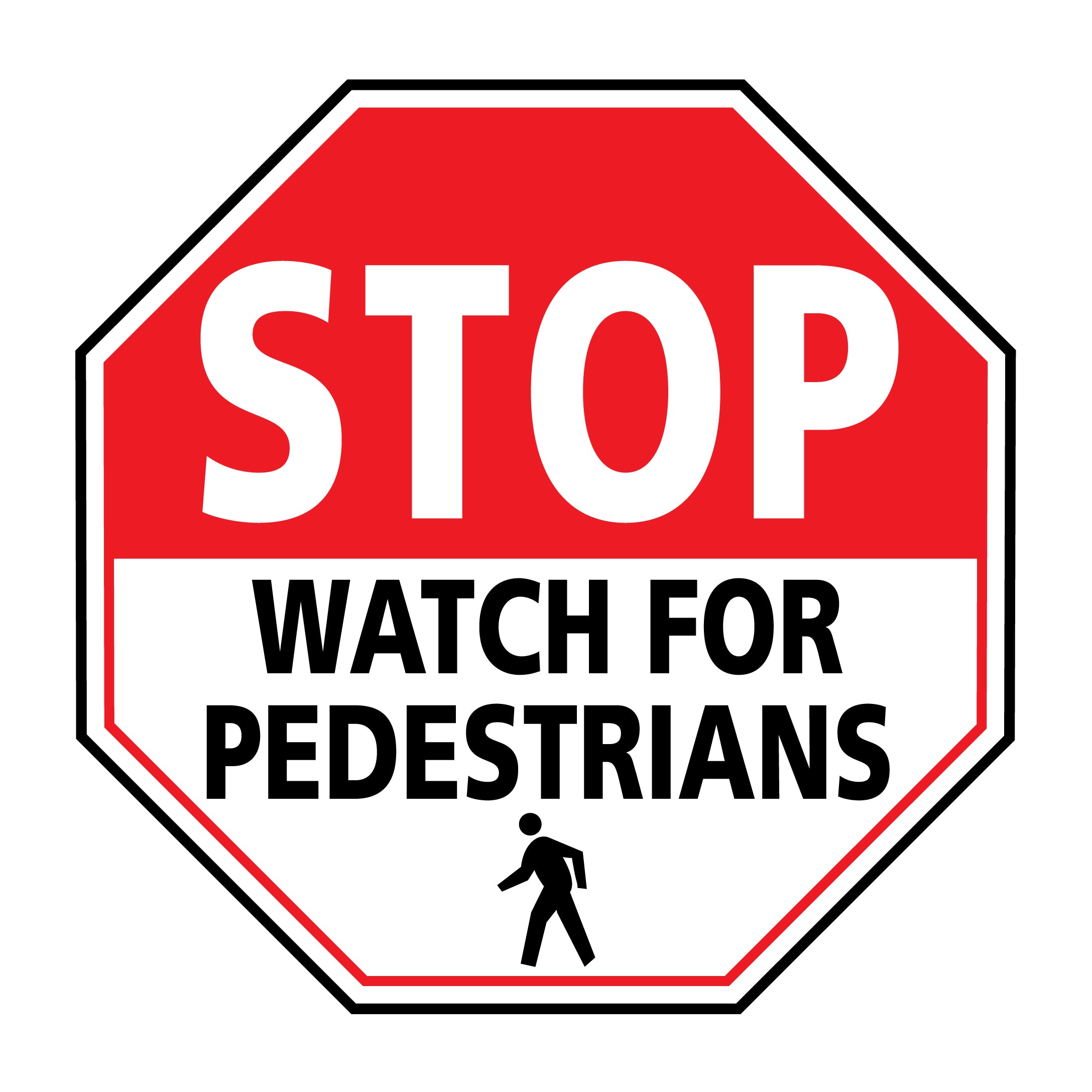 Mighty Line Stop Watch For Pedestrians Floor Sign