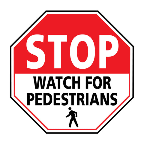 Mighty Line Stop Watch For Pedestrians Floor Sign