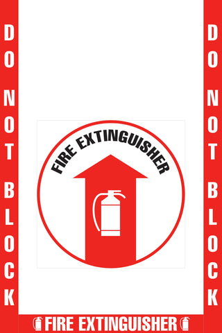 Mighty Line Do Not Block Fire Extinguisher OSHA Compliance Floor Sign Kit
