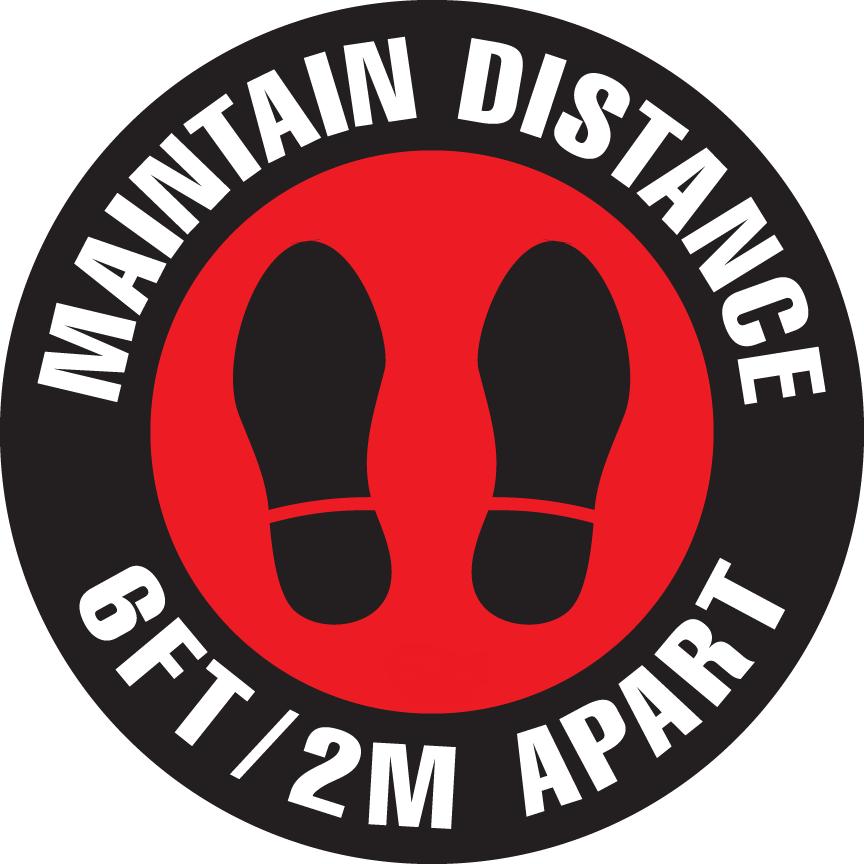Mighty Line Maintain Distance Floor Sign