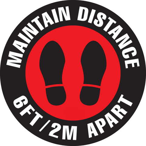 Mighty Line Maintain Distance Floor Sign