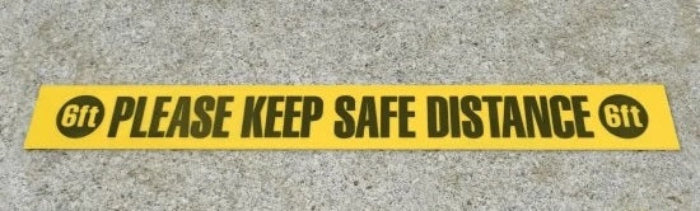 Mighty Line Please Keep Safe Distance Segments 4" x 36" Pack of 10