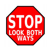 Mighty Line STOP LOOK BOTH WAYS Floor Sign